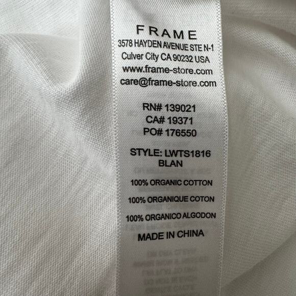 Frame‎ Cotton Frankie White Puff Sleeve Tee  Size S - Picture 12 of 16